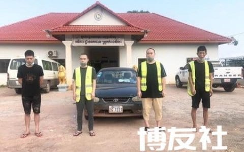 西港4名中国男子伪装高速公路工作人员前往金边被捕